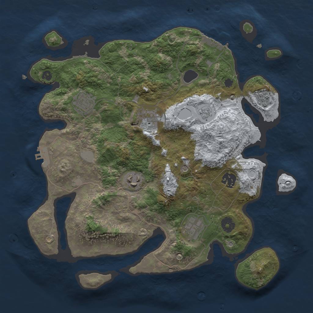 Rust Map: Procedural Map, Size: 3250, Seed: 4035417, 15 Monuments