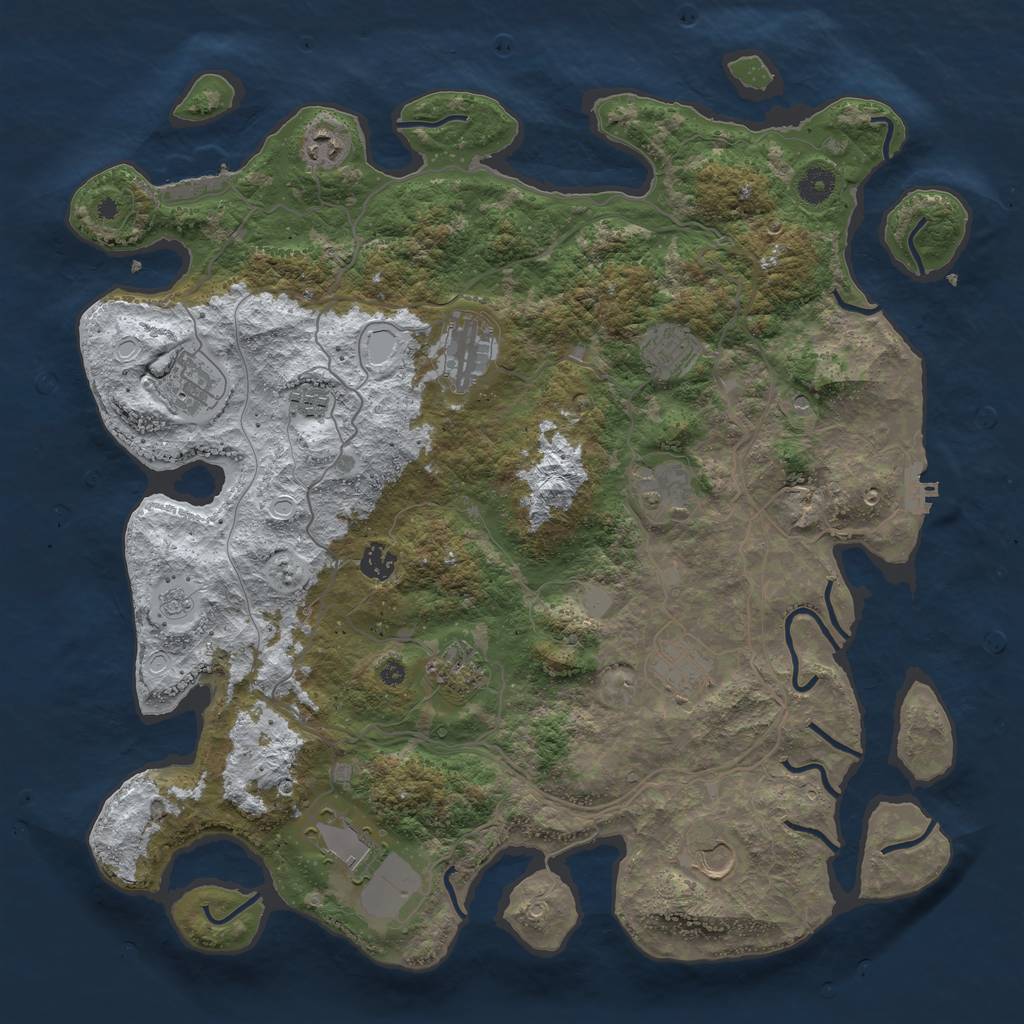 Rust Map: Procedural Map, Size: 4250, Seed: 3799878, 20 Monuments