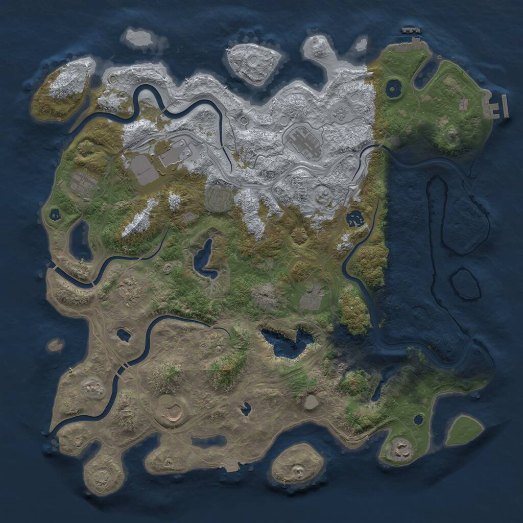 Rust Map: Procedural Map, Size: 4500, Seed: 3372038, 16 Monuments