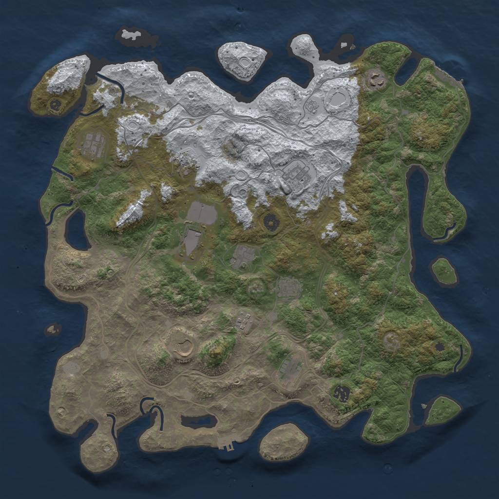 Rust Map: Procedural Map, Size: 4500, Seed: 3372038, 20 Monuments