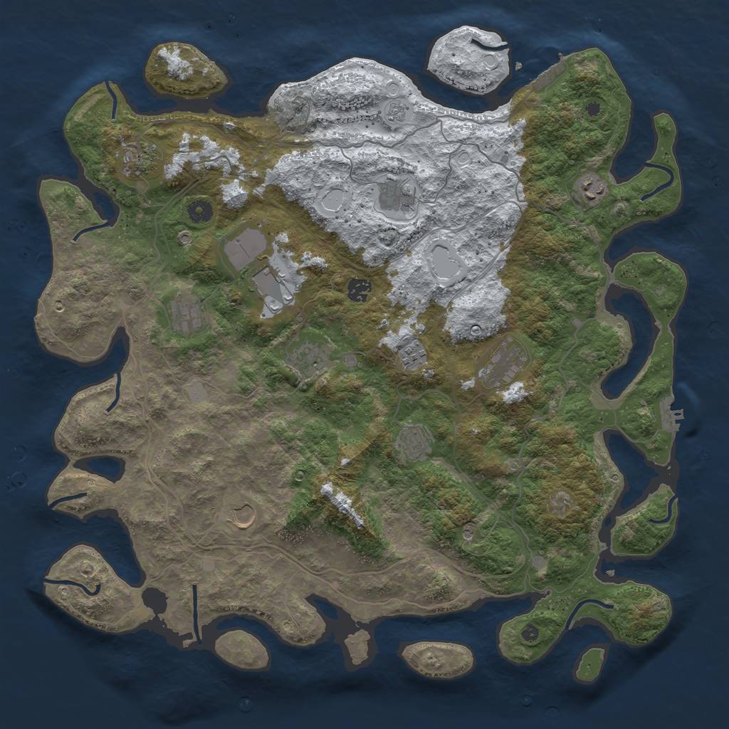 Rust Map: Procedural Map, Size: 4500, Seed: 4034298, 20 Monuments