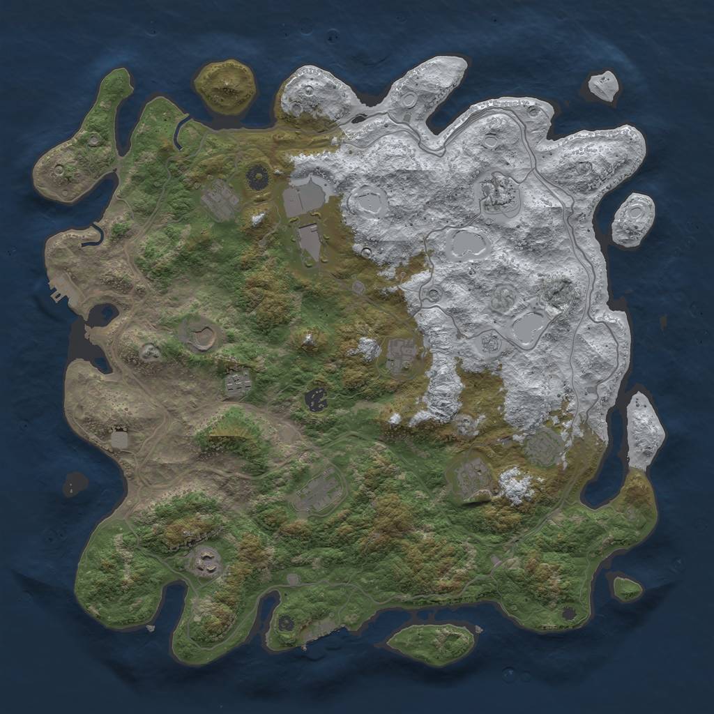 Rust Map: Procedural Map, Size: 4500, Seed: 2717346, 20 Monuments