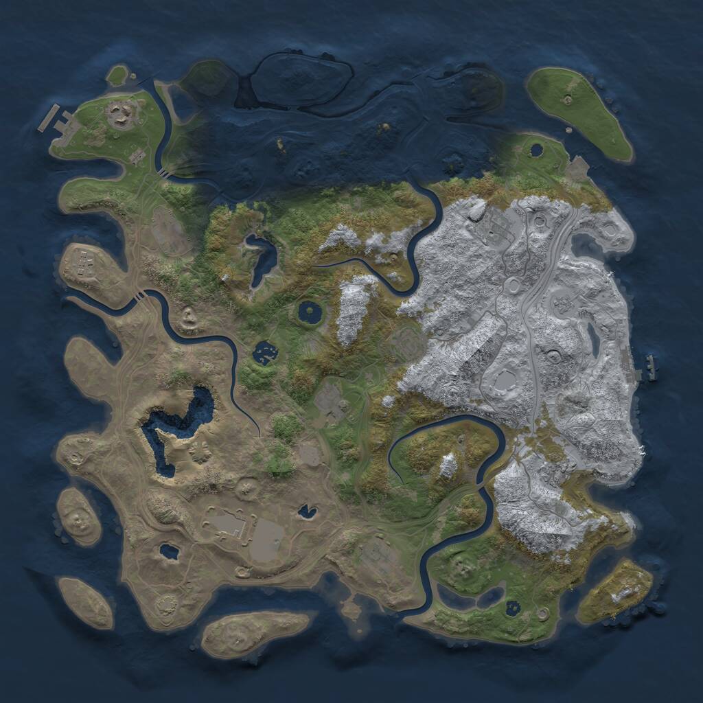 Rust Map: Procedural Map, Size: 4500, Seed: 6380674, 16 Monuments