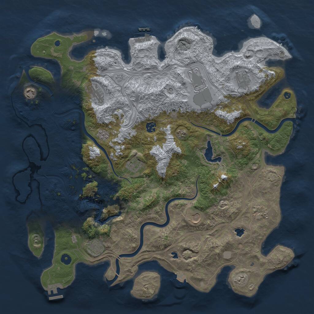 Rust Map: Procedural Map, Size: 4500, Seed: 3032023, 16 Monuments