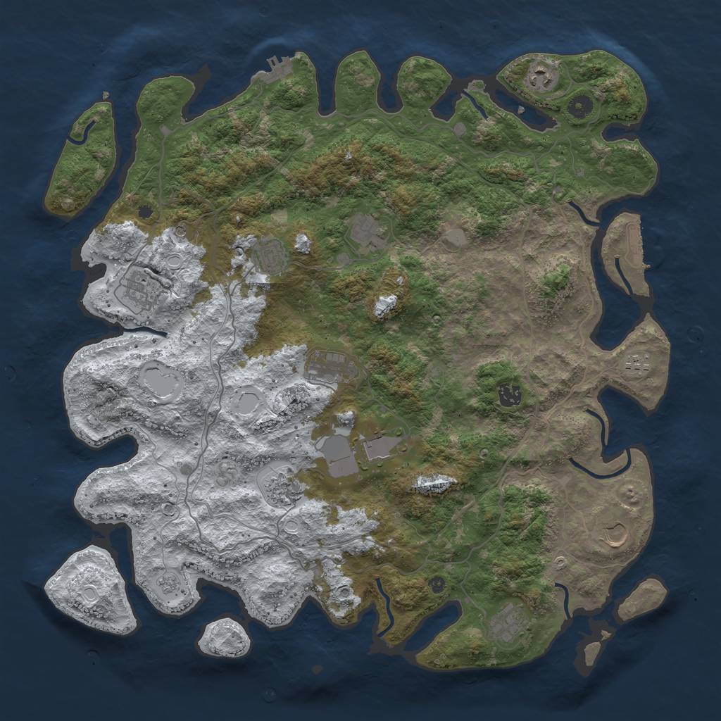 Rust Map: Procedural Map, Size: 4500, Seed: 4562995, 20 Monuments