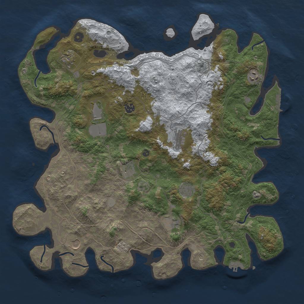 Rust Map: Procedural Map, Size: 4500, Seed: 2093802, 19 Monuments