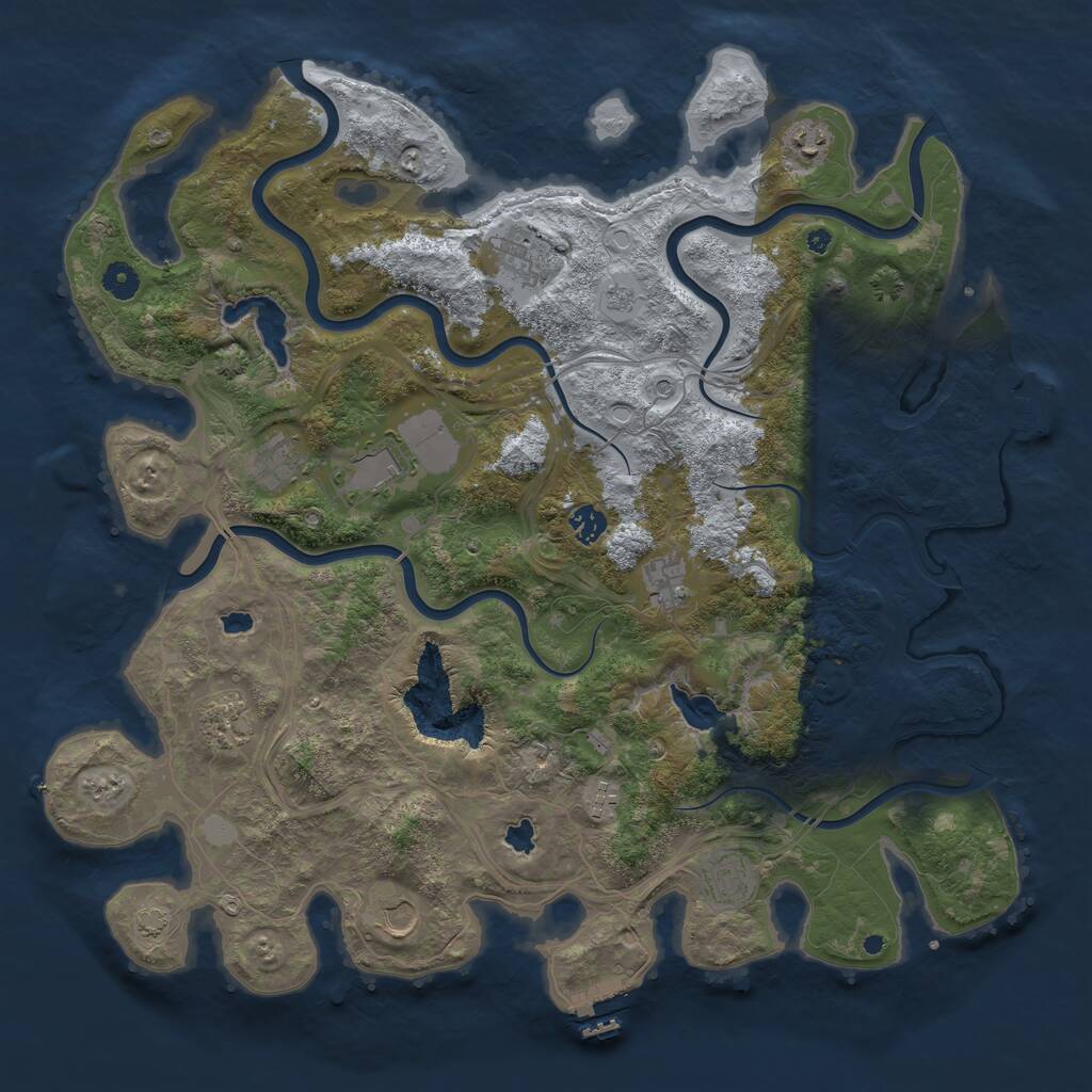 Rust Map: Procedural Map, Size: 4500, Seed: 2093802, 16 Monuments