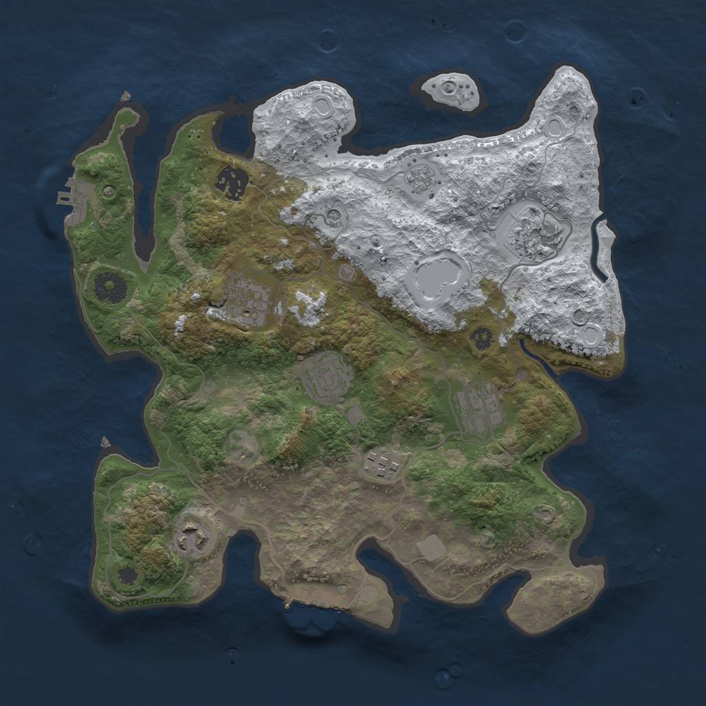 Rust Map: Procedural Map, Size: 3250, Seed: 2901692, 16 Monuments