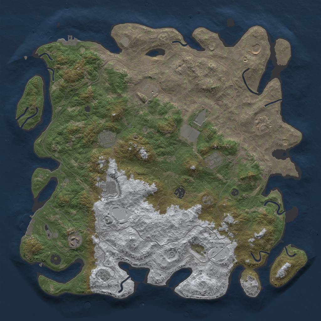 Rust Map: Procedural Map, Size: 4500, Seed: 399656, 19 Monuments