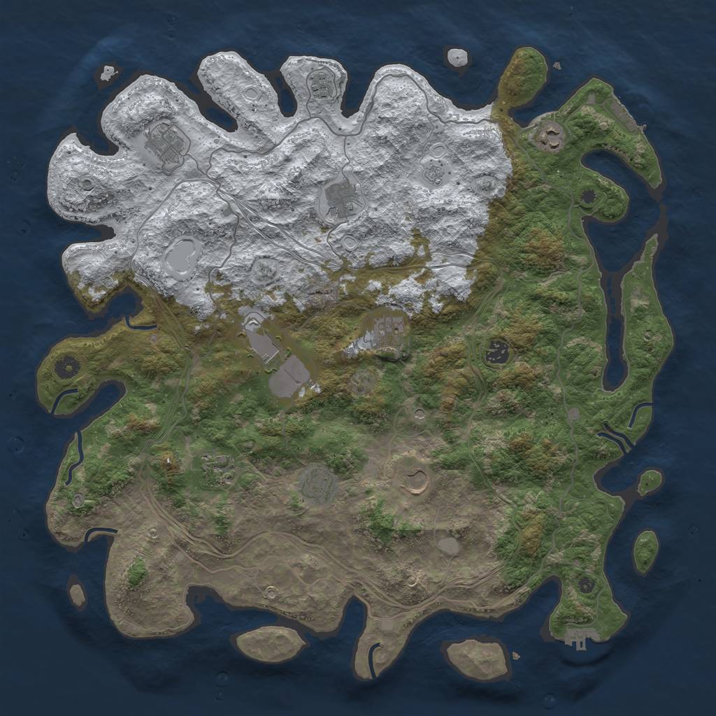 Rust Map: Procedural Map, Size: 4500, Seed: 325652, 19 Monuments