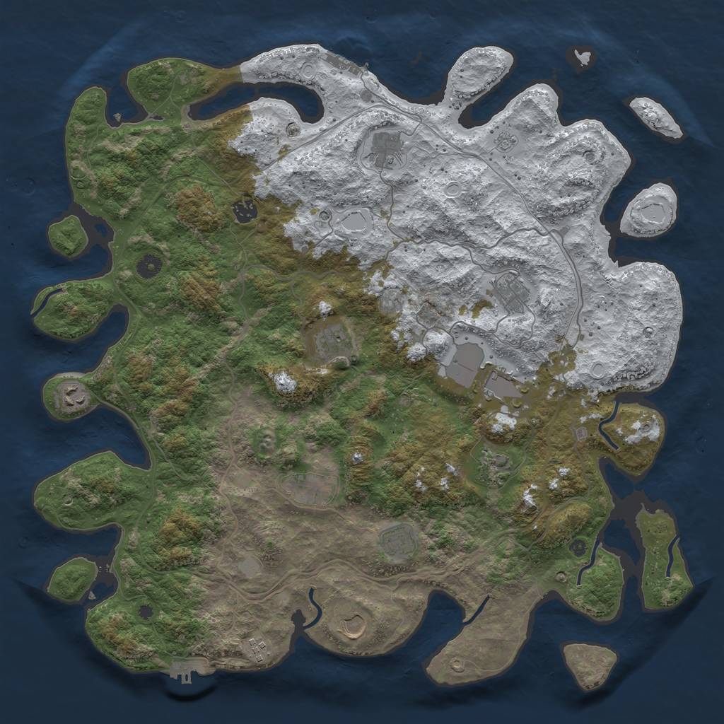 Rust Map: Procedural Map, Size: 4500, Seed: 5280378, 20 Monuments