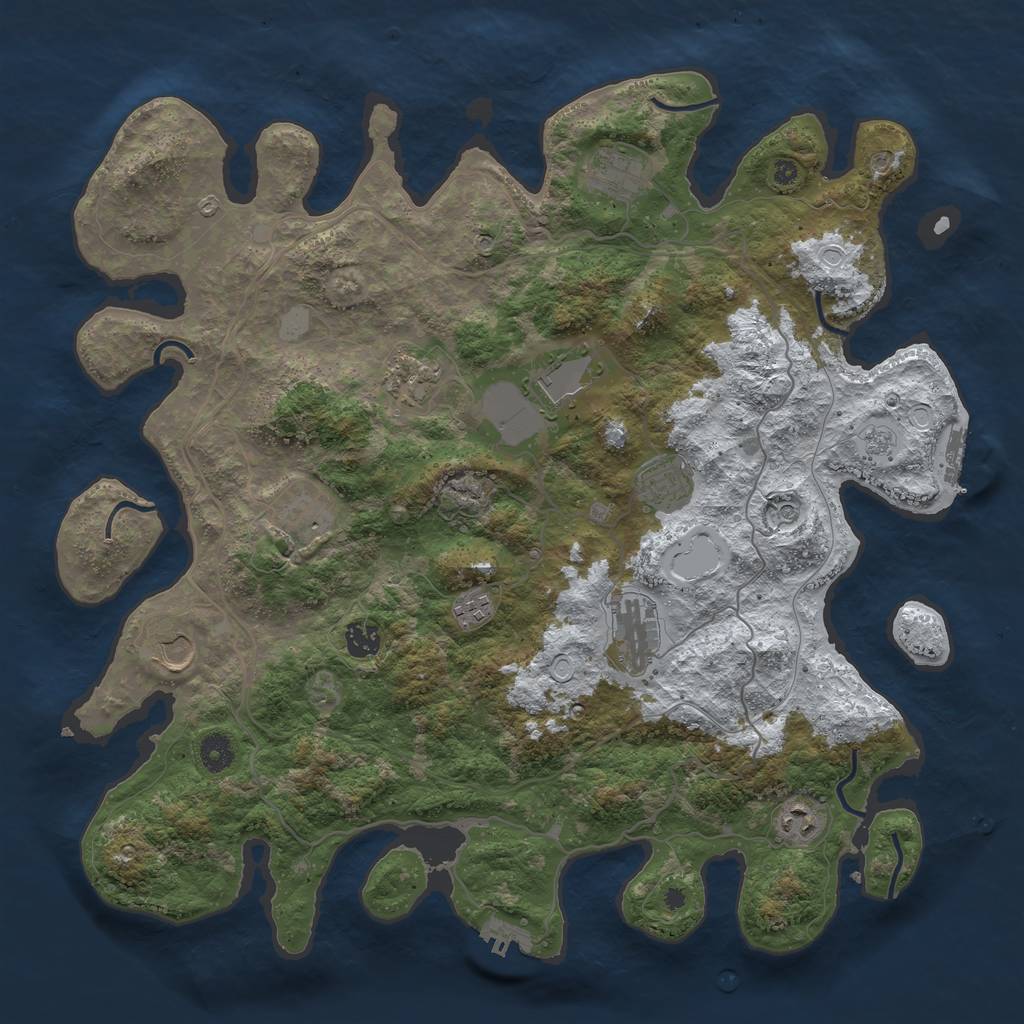 Rust Map: Procedural Map, Size: 4250, Seed: 2611, 19 Monuments