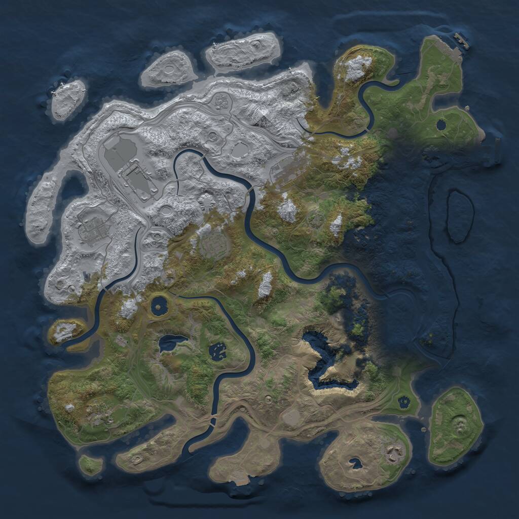 Rust Map: Procedural Map, Size: 4250, Seed: 5290857, 14 Monuments