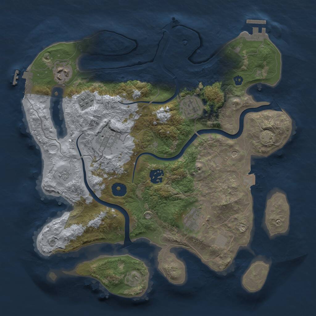 Rust Map: Procedural Map, Size: 3250, Seed: 5618111, 12 Monuments