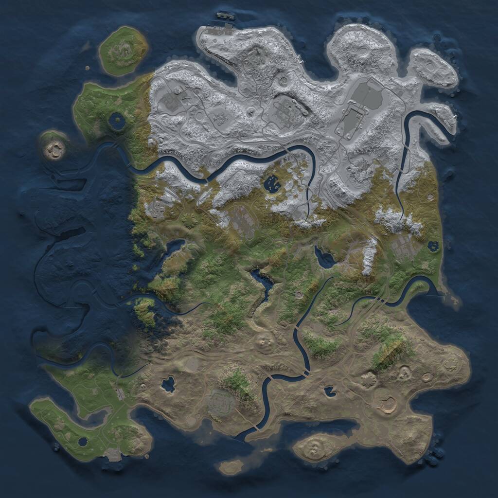 Rust Map: Procedural Map, Size: 4500, Seed: 5499366, 17 Monuments