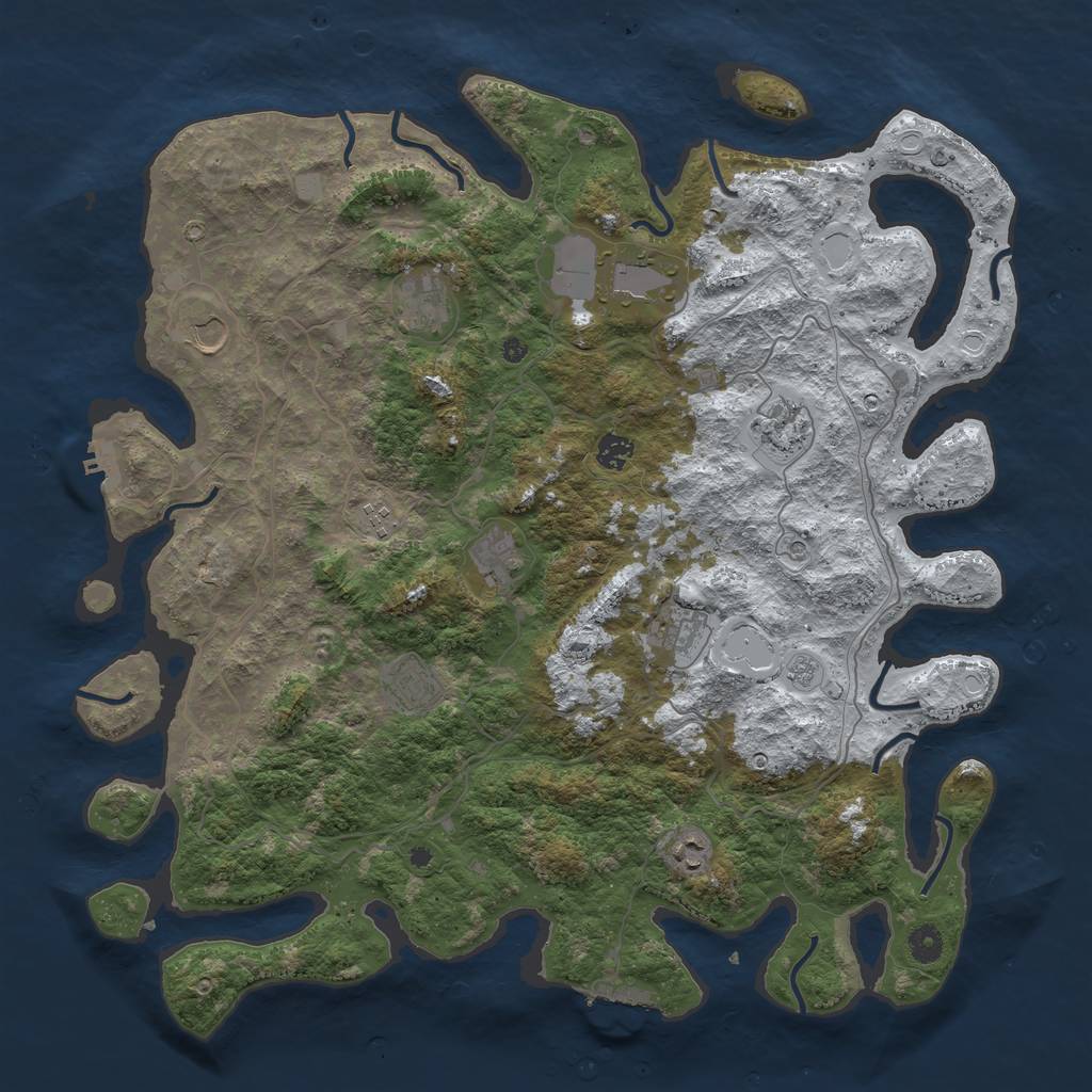 Rust Map: Procedural Map, Size: 4500, Seed: 239580, 19 Monuments