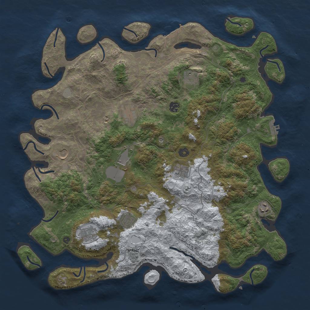 Rust Map: Procedural Map, Size: 4500, Seed: 3462149, 19 Monuments