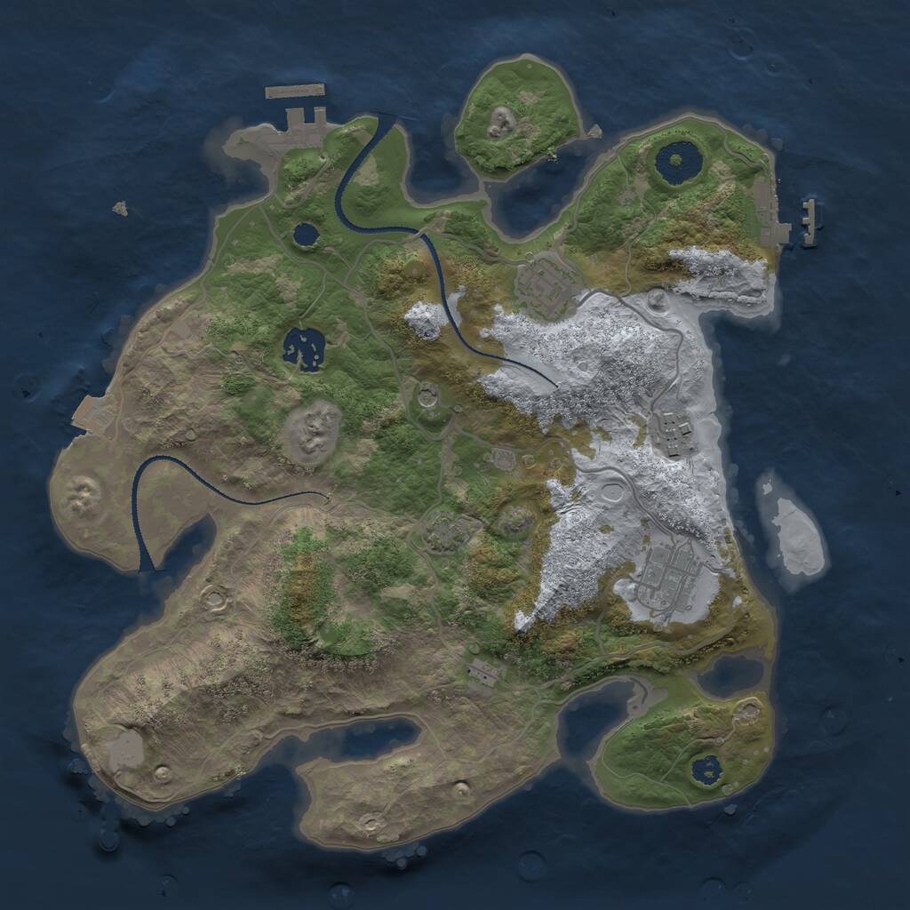 Rust Map: Procedural Map, Size: 3100, Seed: 4273, 9 Monuments