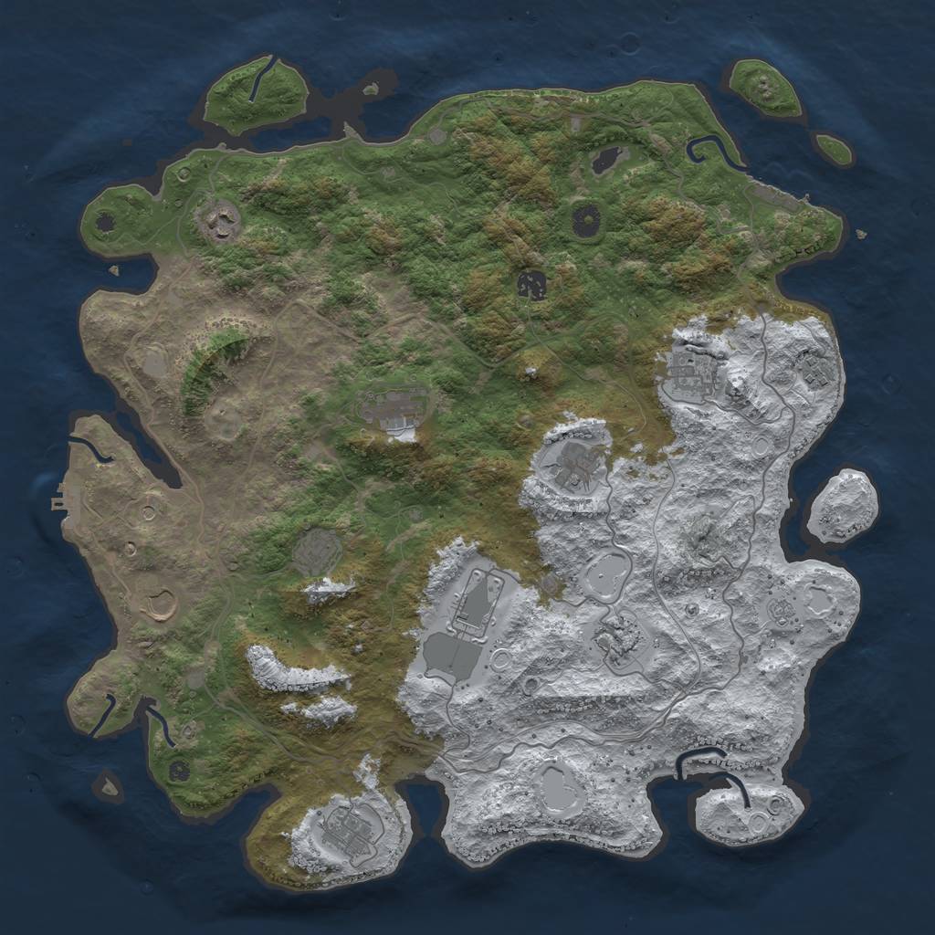 Rust Map: Procedural Map, Size: 4500, Seed: 5241624, 20 Monuments