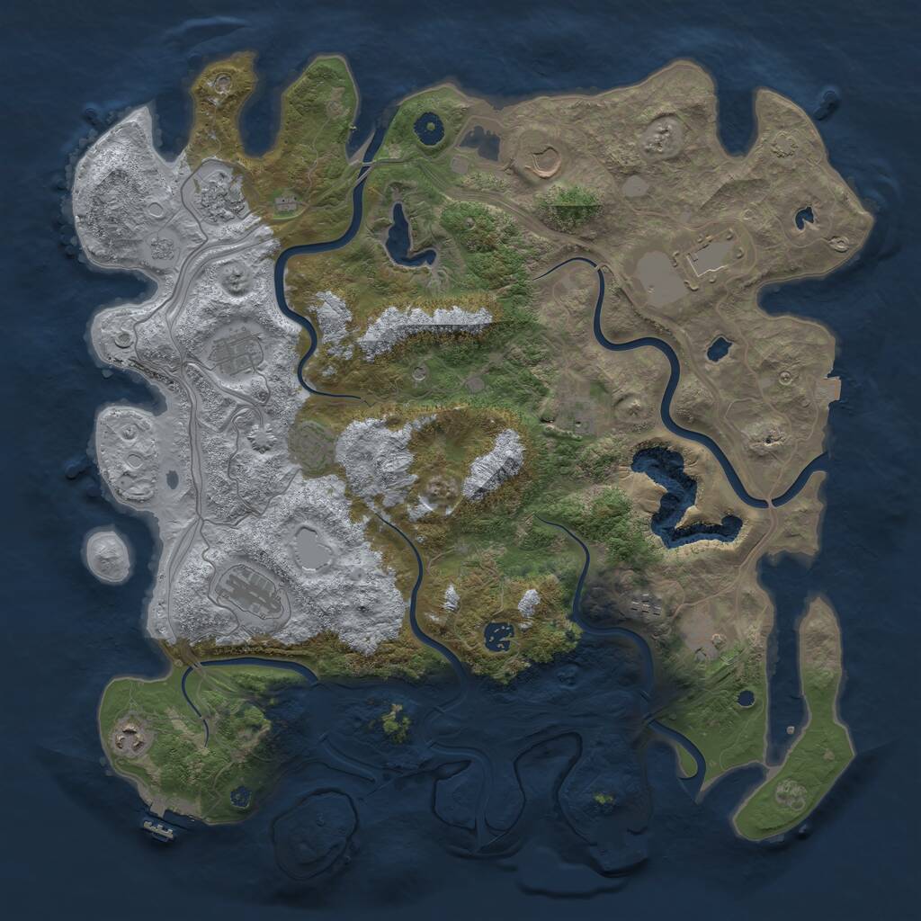 Rust Map: Procedural Map, Size: 4500, Seed: 4492192, 17 Monuments