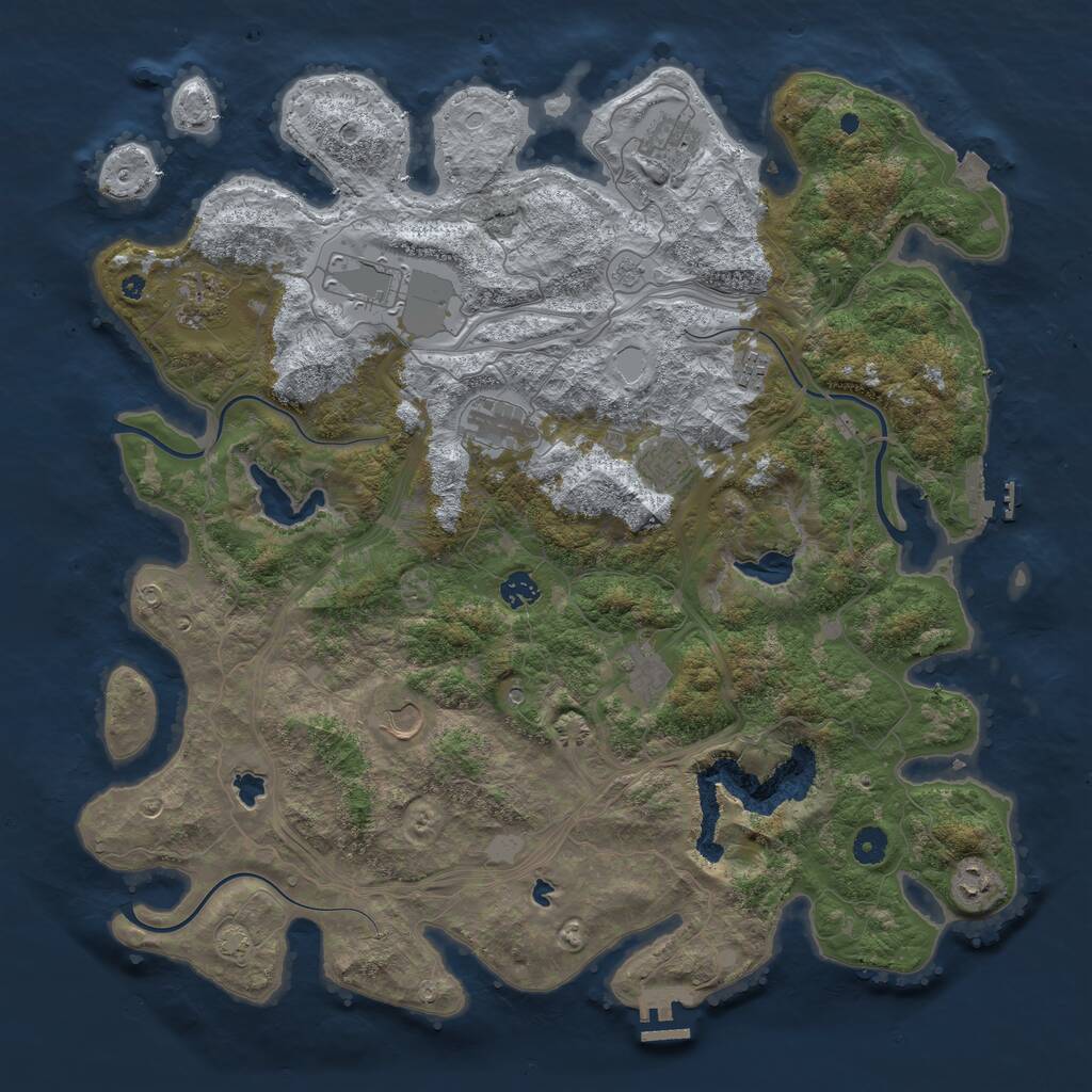 Rust Map: Procedural Map, Size: 4500, Seed: 90288, 16 Monuments