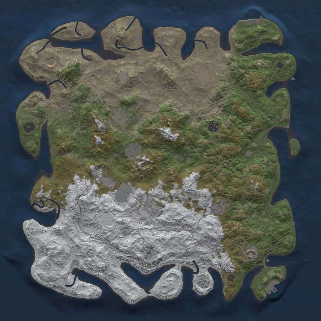 Rust Map: Procedural Map, Size: 4500, Seed: 171500, 19 Monuments