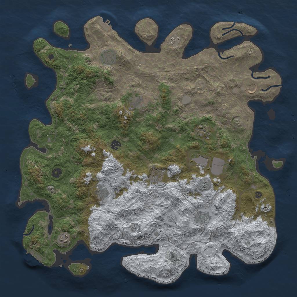 Rust Map: Procedural Map, Size: 4500, Seed: 4948817, 20 Monuments