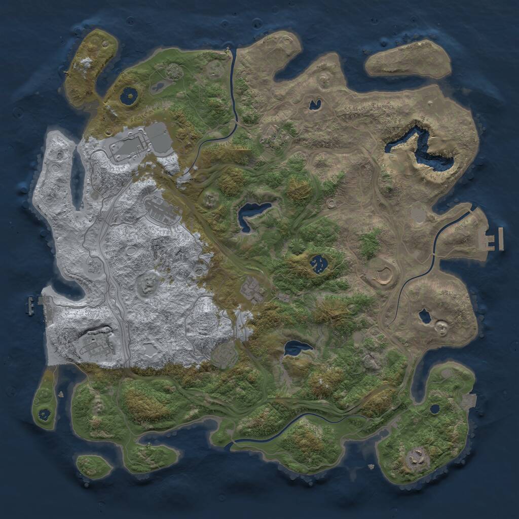 Rust Map: Procedural Map, Size: 4500, Seed: 5470556, 15 Monuments