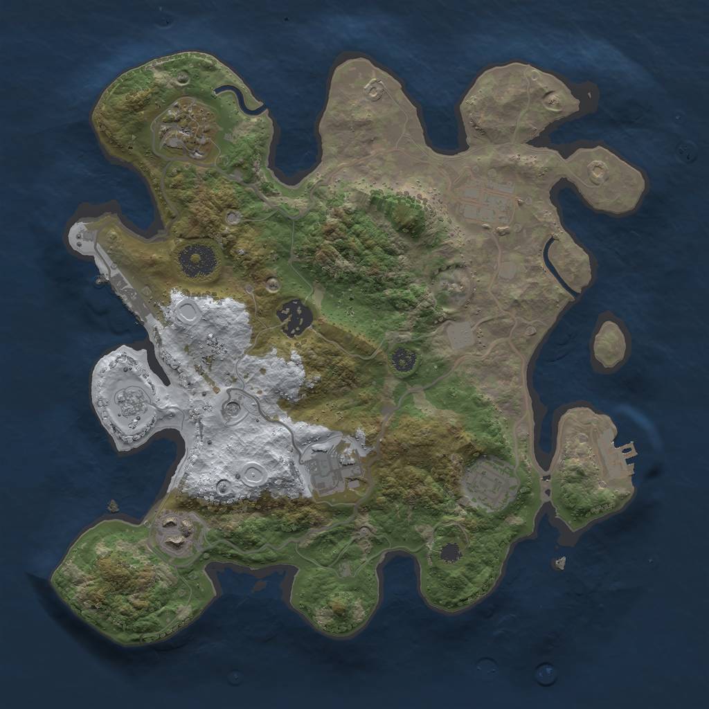 Rust Map: Procedural Map, Size: 3000, Seed: 86697025, 15 Monuments