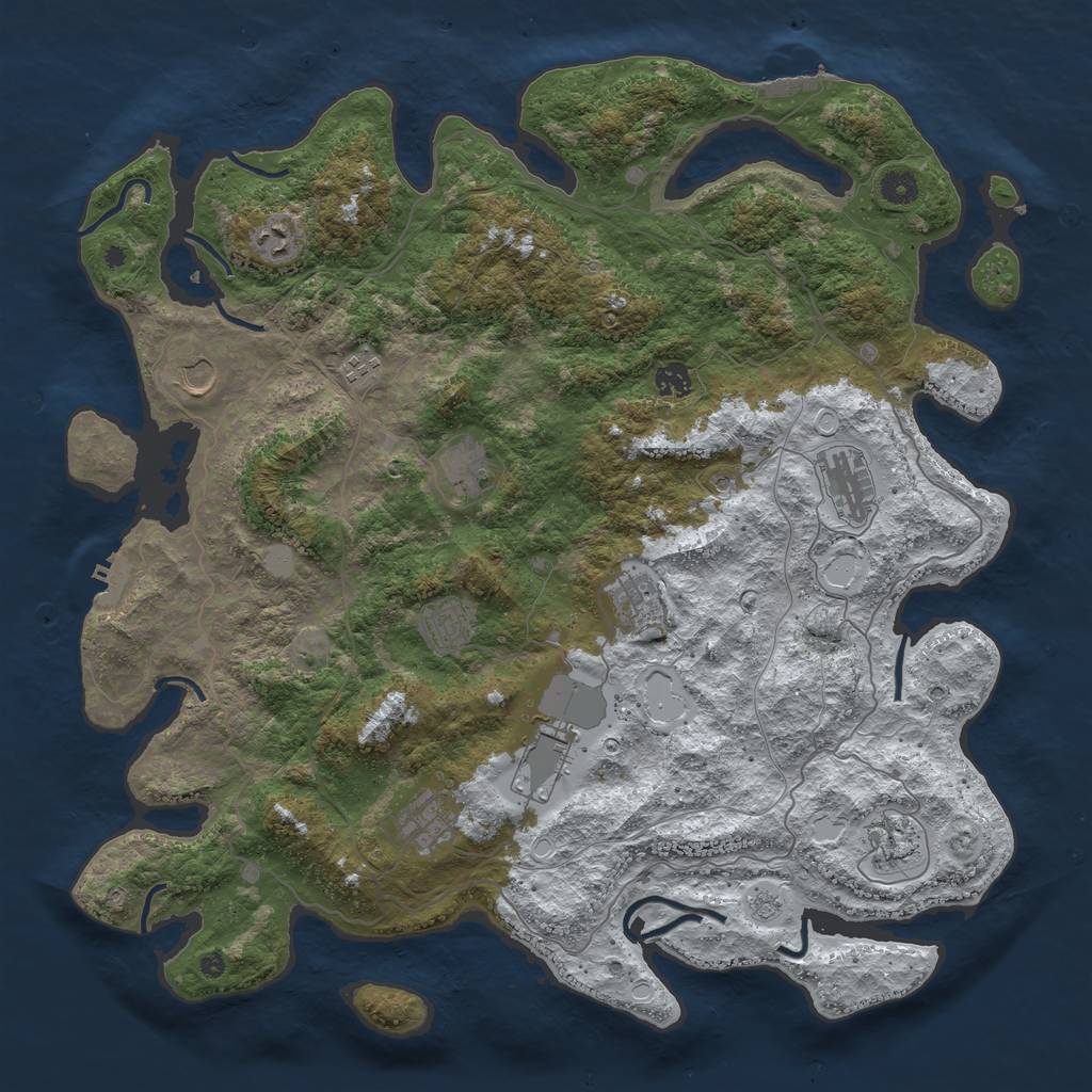 Rust Map: Procedural Map, Size: 4500, Seed: 1582235, 20 Monuments