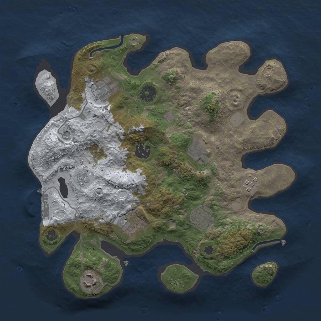 Rust Map: Procedural Map, Size: 3000, Seed: 242646324, 15 Monuments