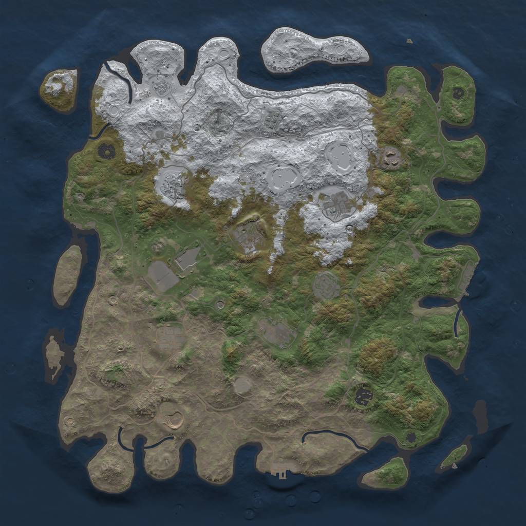 Rust Map: Procedural Map, Size: 4500, Seed: 1396342, 20 Monuments