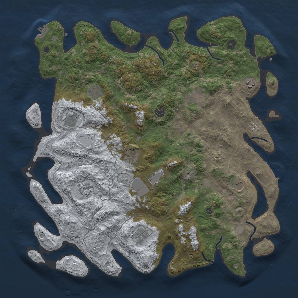 Rust Map: Procedural Map, Size: 4500, Seed: 4145108, 20 Monuments