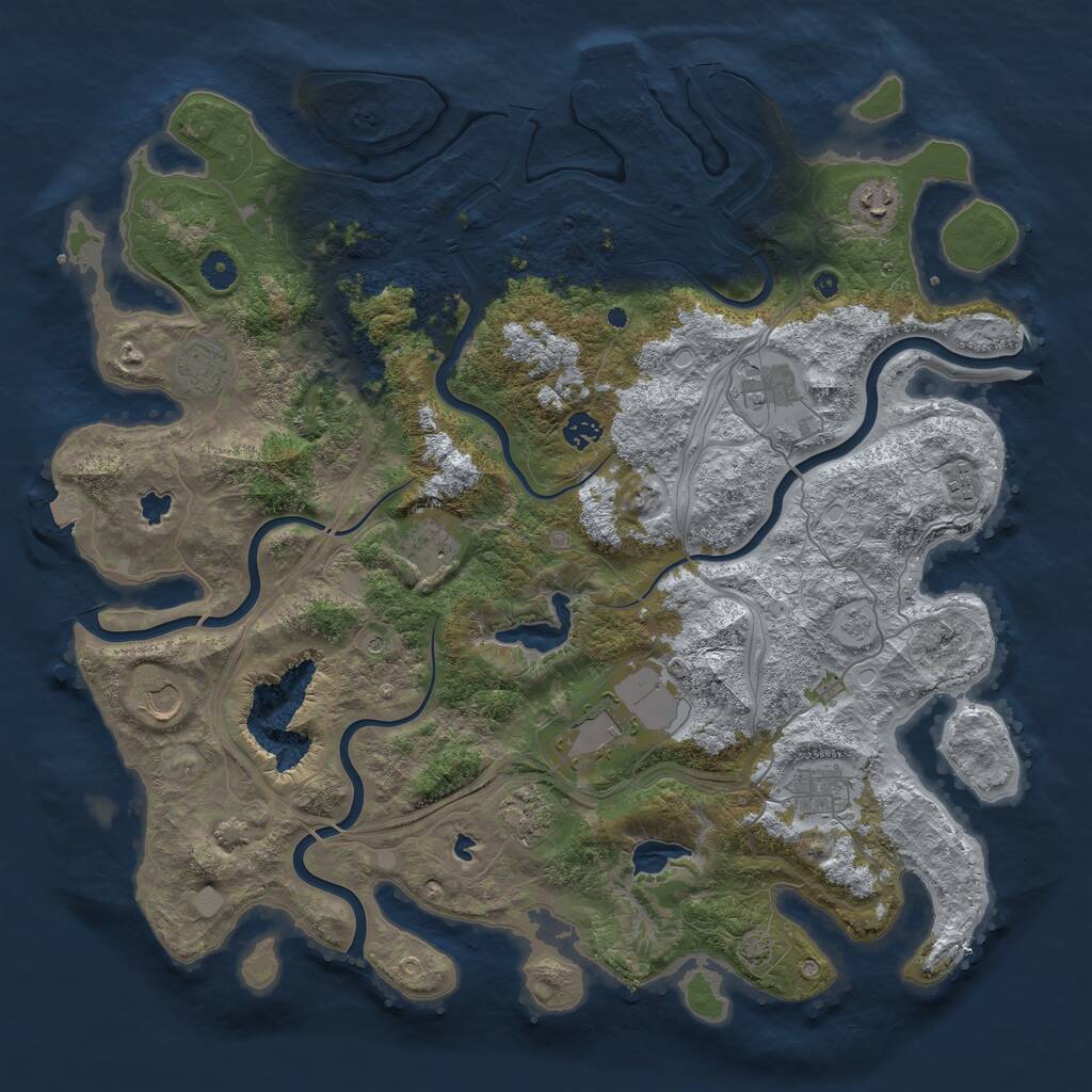 Rust Map: Procedural Map, Size: 4500, Seed: 1991663, 15 Monuments