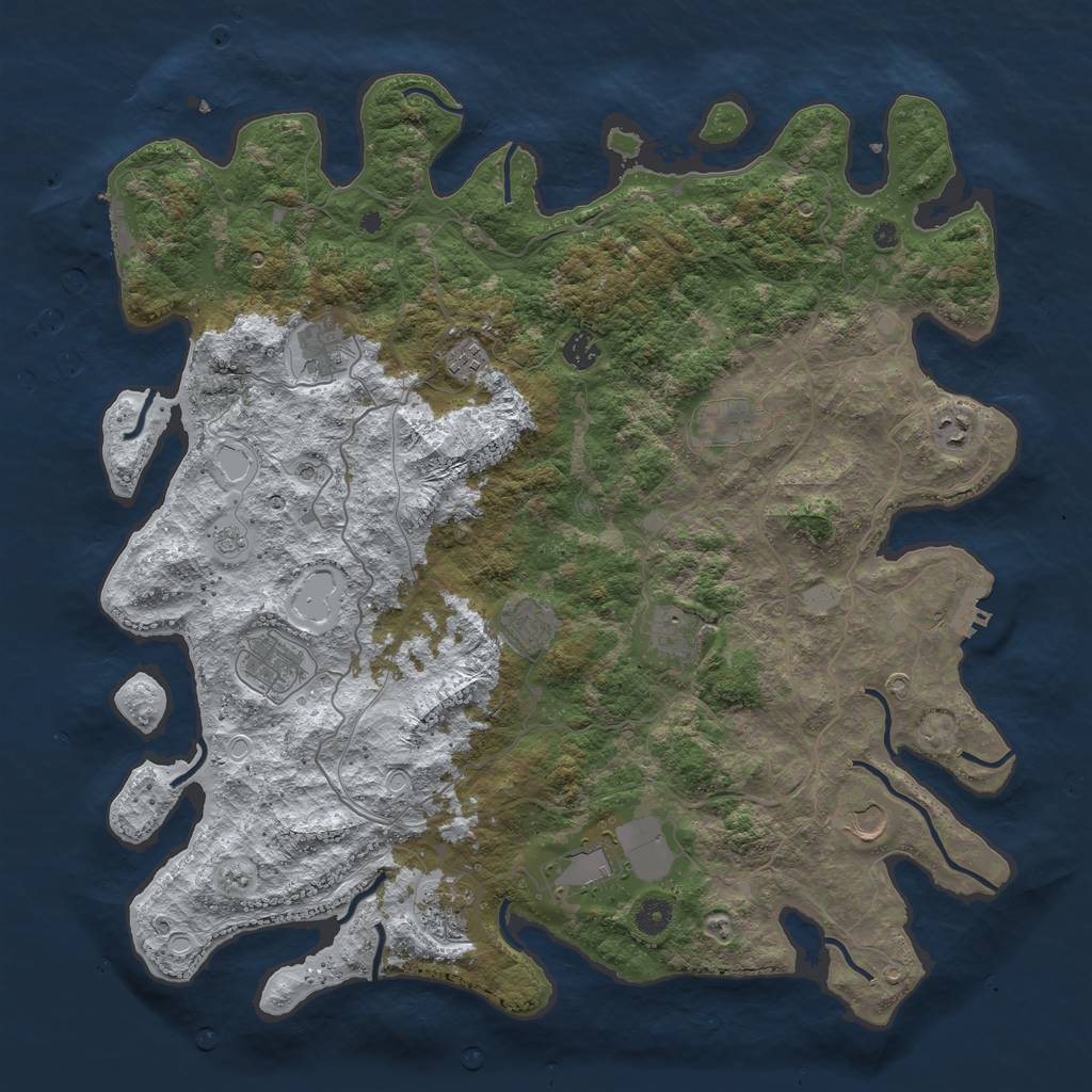 Rust Map: Procedural Map, Size: 4500, Seed: 6392791, 20 Monuments
