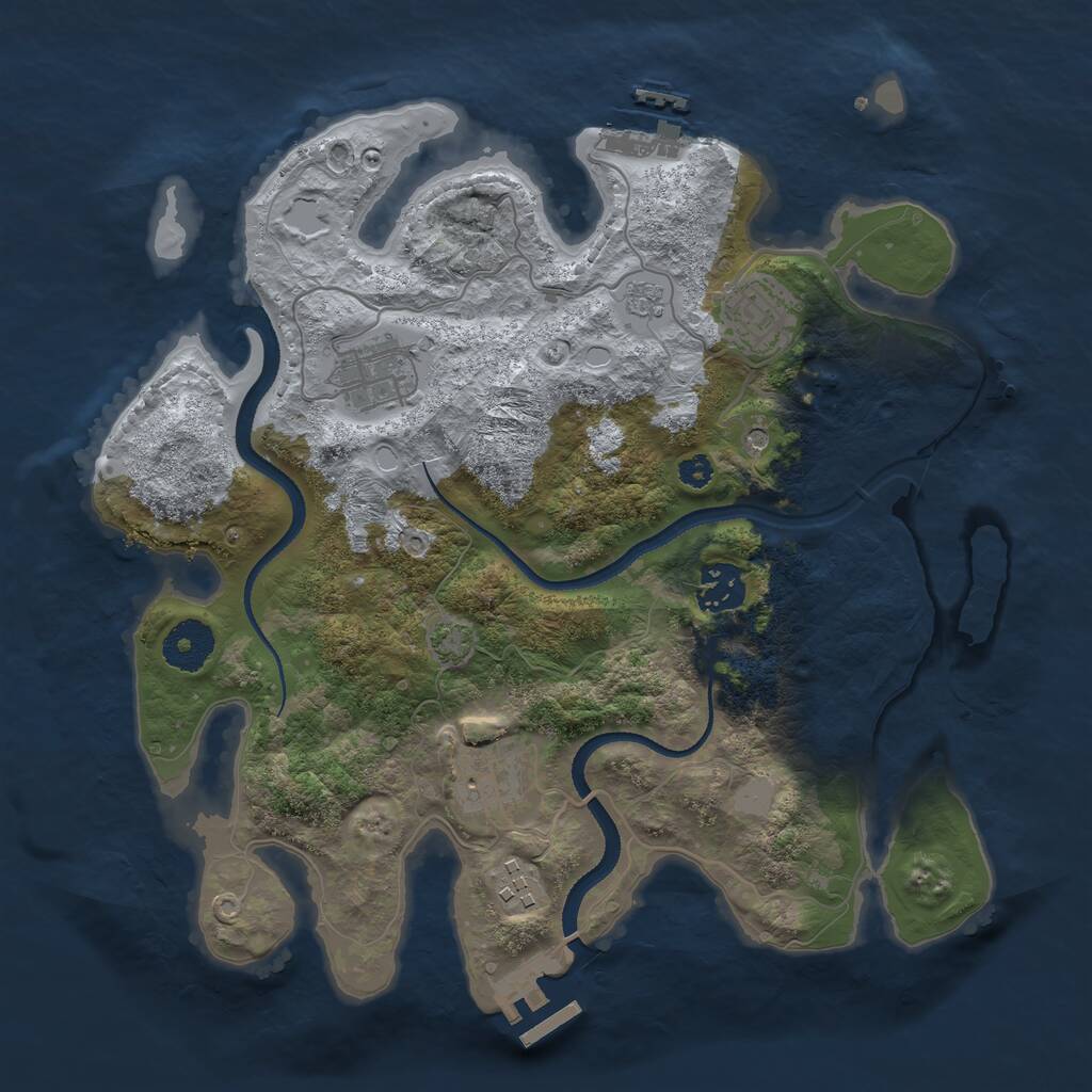 Rust Map: Procedural Map, Size: 3250, Seed: 6063188, 11 Monuments