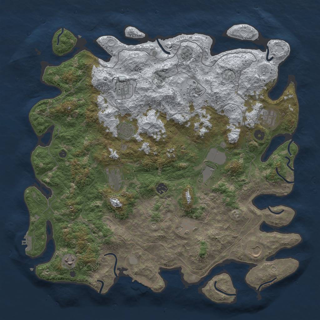 Rust Map: Procedural Map, Size: 4500, Seed: 3236312, 20 Monuments