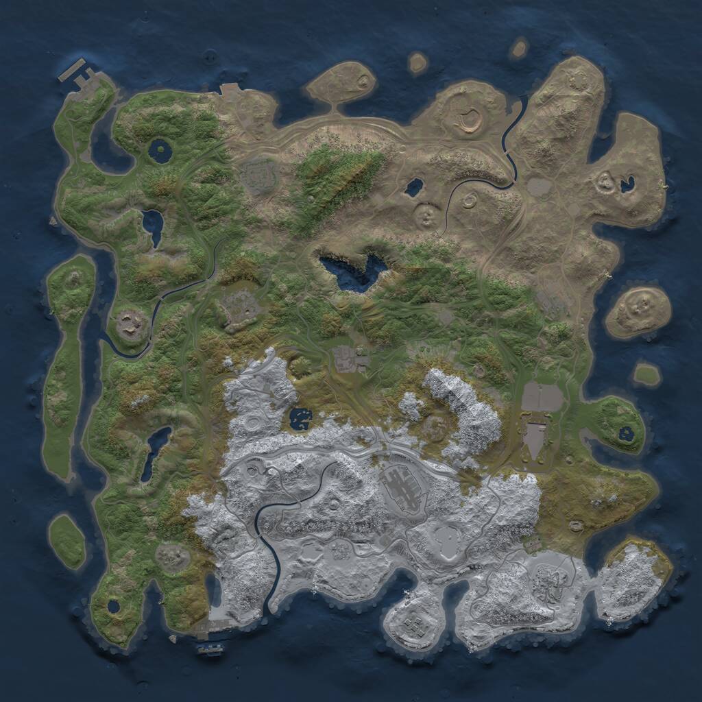 Rust Map: Procedural Map, Size: 4500, Seed: 2518688, 17 Monuments
