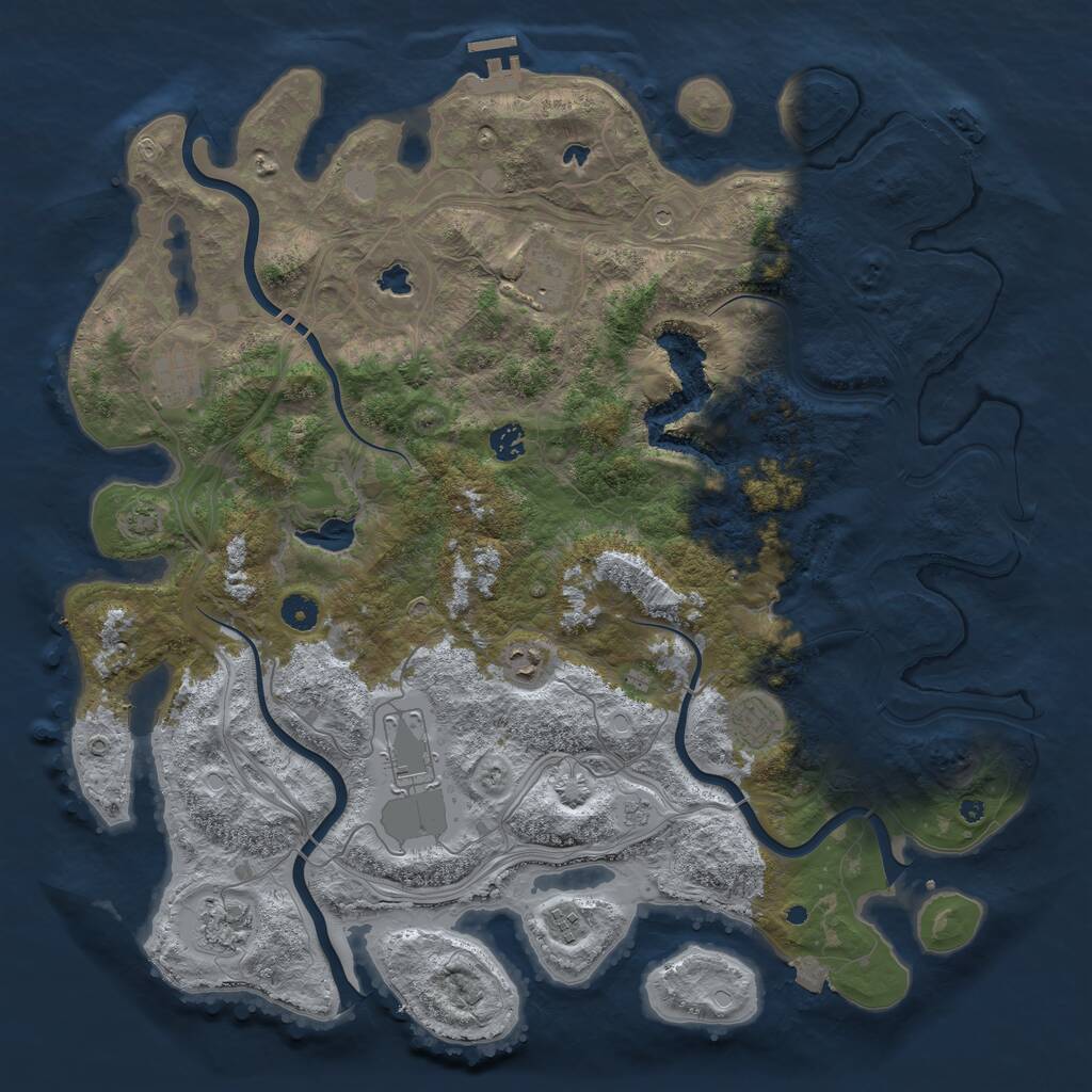 Rust Map: Procedural Map, Size: 4500, Seed: 5220130, 14 Monuments