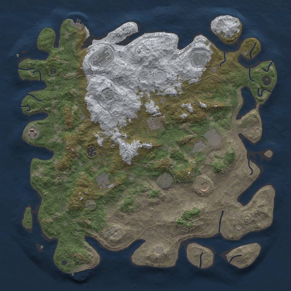 Rust Map: Procedural Map, Size: 4500, Seed: 6444403, 19 Monuments