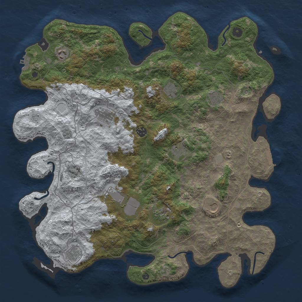 Rust Map: Procedural Map, Size: 4500, Seed: 3779577, 20 Monuments