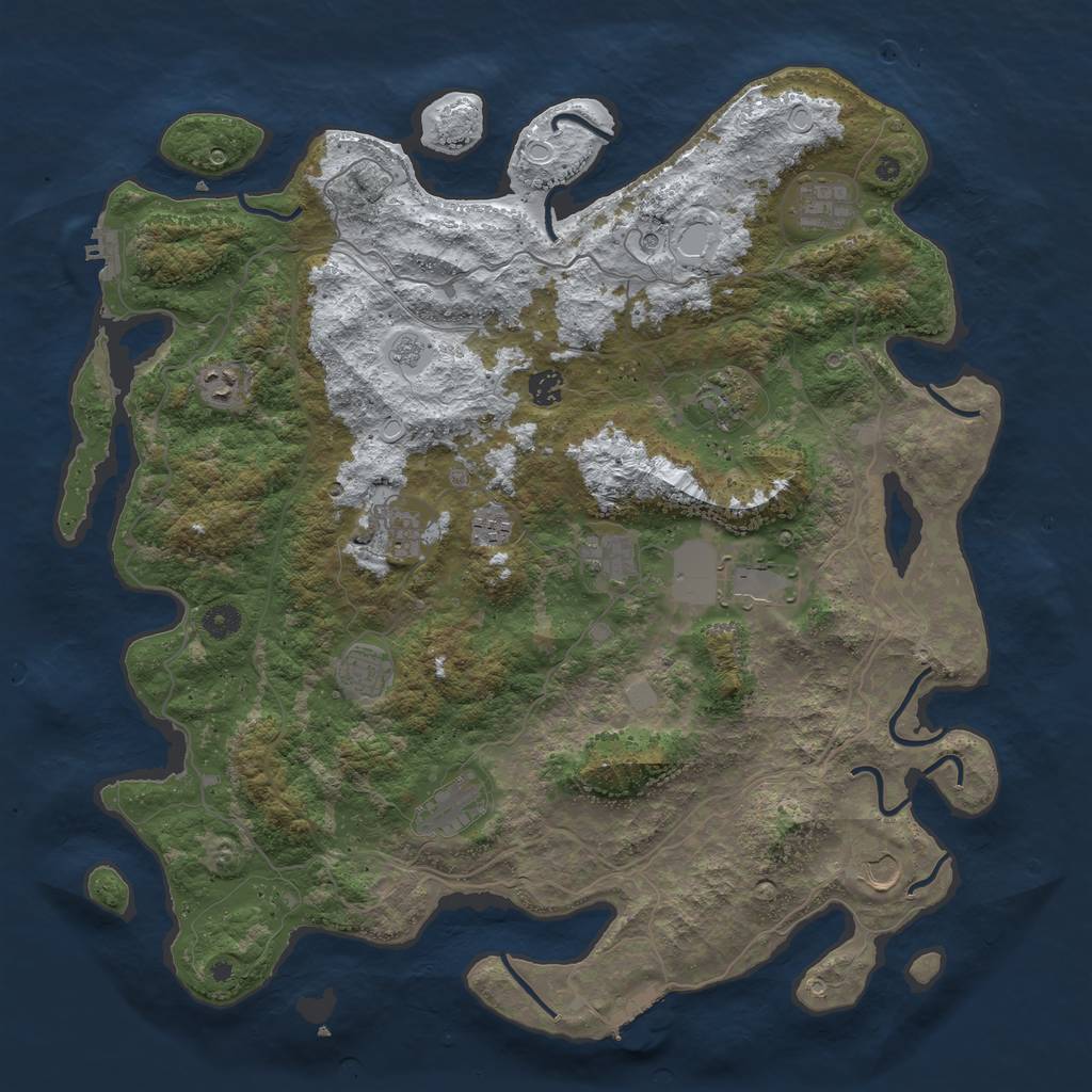 Rust Map: Procedural Map, Size: 4500, Seed: 50219, 20 Monuments