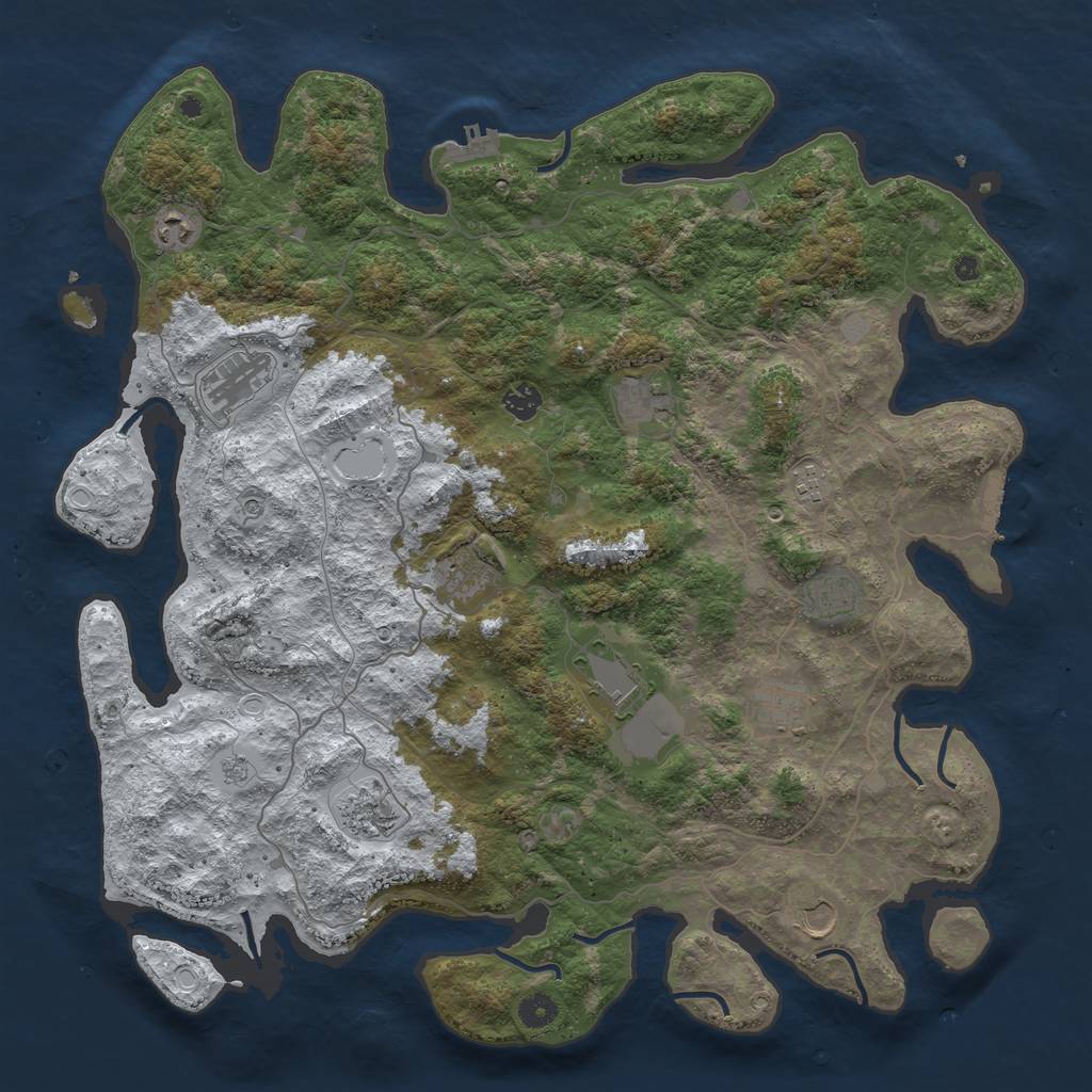 Rust Map: Procedural Map, Size: 4500, Seed: 2673640, 20 Monuments