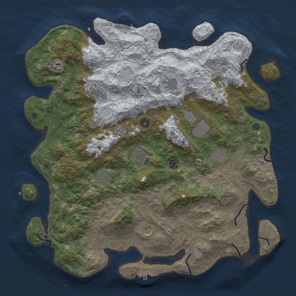 Rust Map: Procedural Map, Size: 4500, Seed: 2339020, 19 Monuments