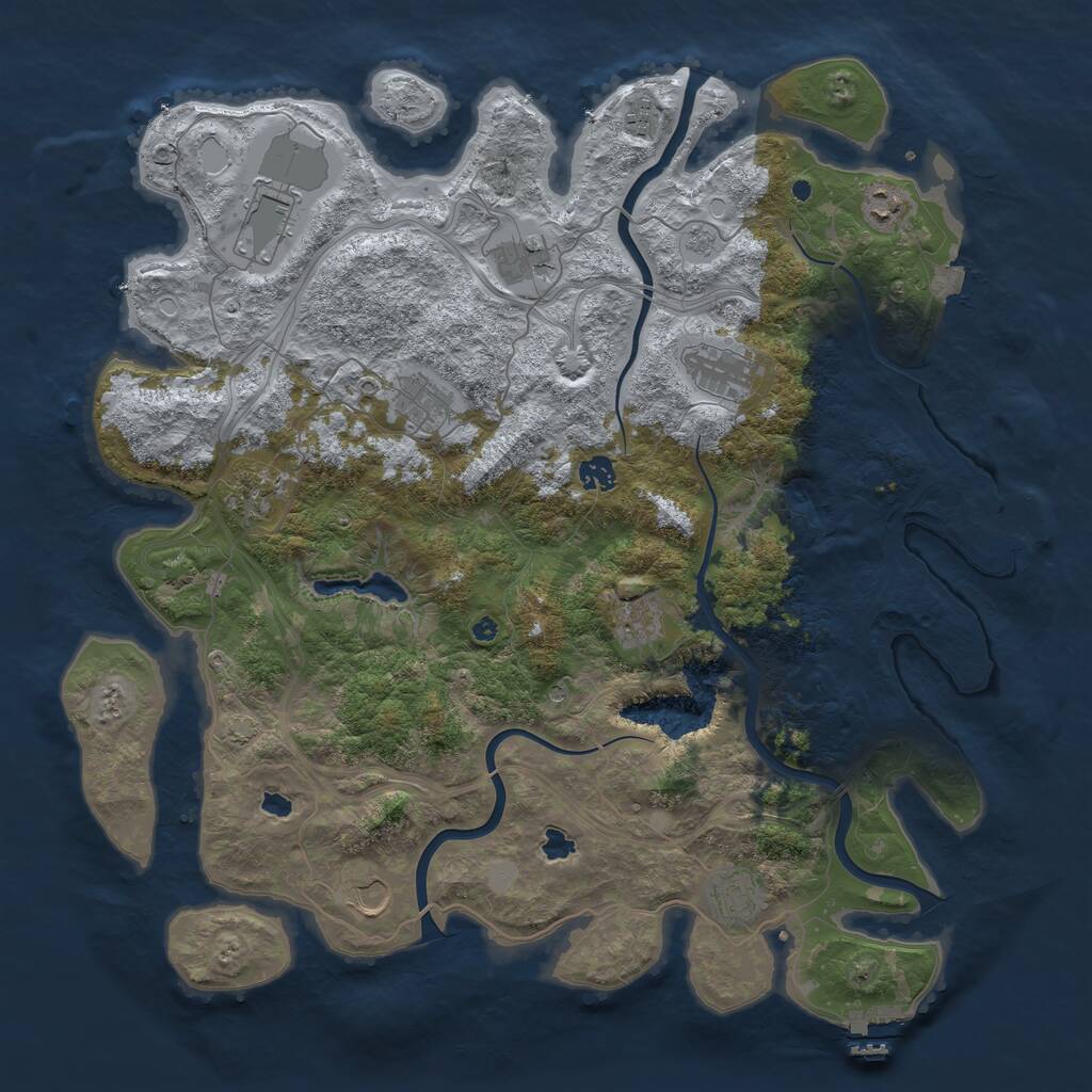 Rust Map: Procedural Map, Size: 4500, Seed: 2700333, 17 Monuments