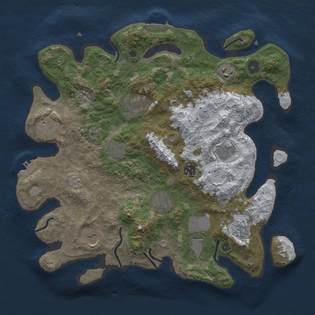 Rust Map: Procedural Map, Size: 3750, Seed: 7878, 20 Monuments