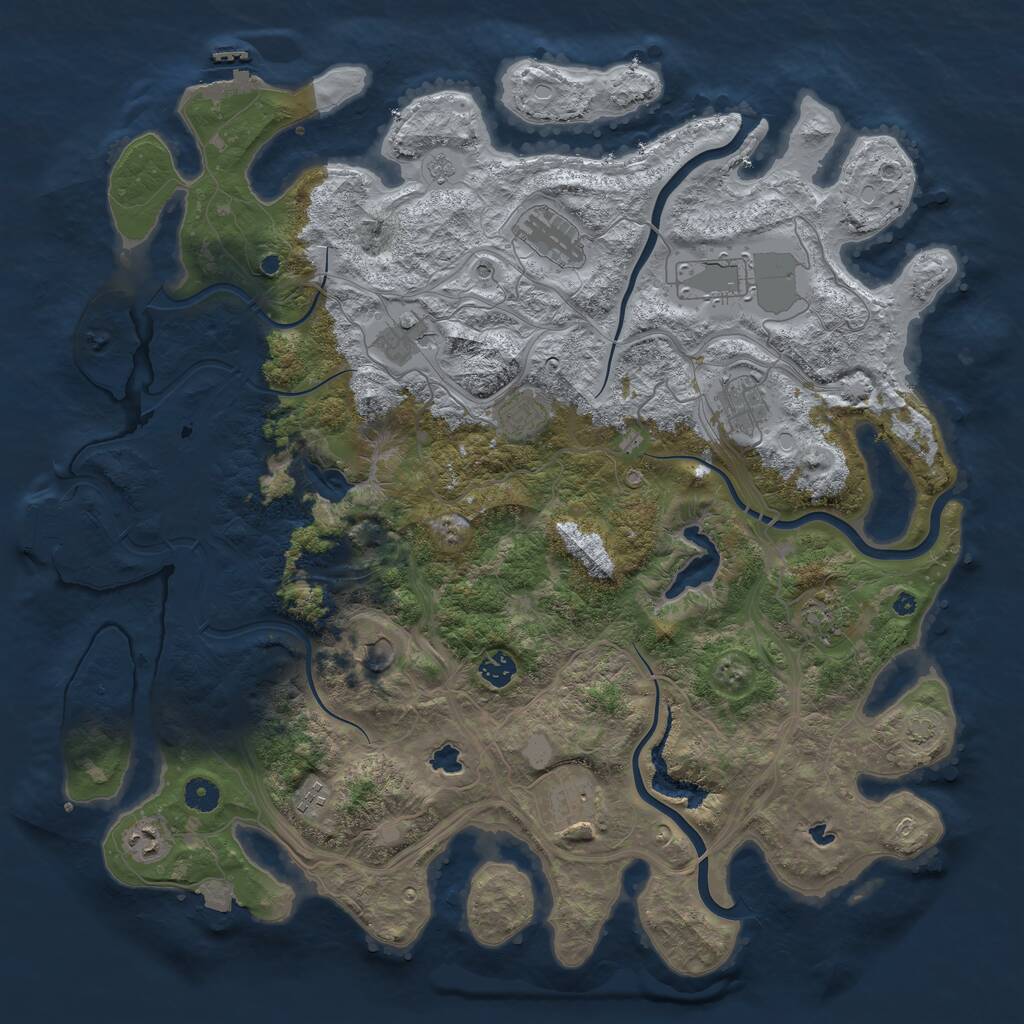 Rust Map: Procedural Map, Size: 4500, Seed: 1575922, 17 Monuments