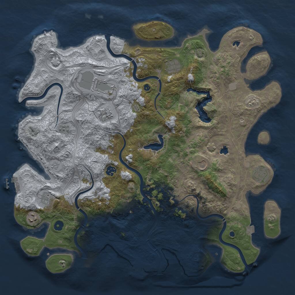 Rust Map: Procedural Map, Size: 4500, Seed: 2805159, 15 Monuments