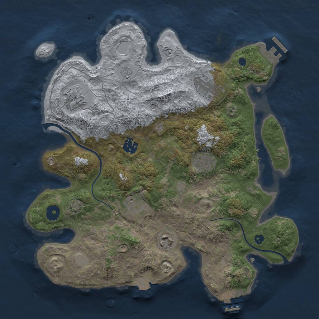 Rust Map: Procedural Map, Size: 3250, Seed: 4801679, 12 Monuments