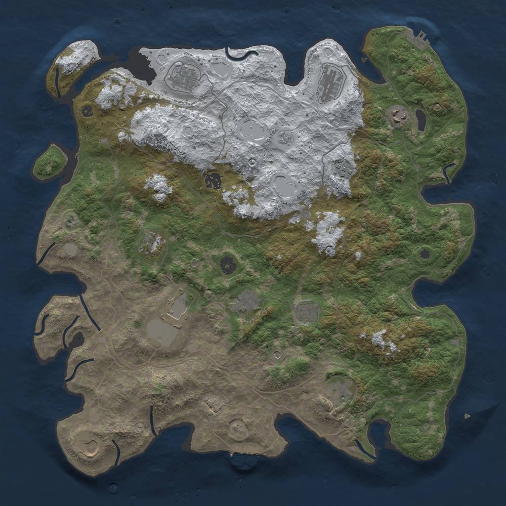 Rust Map: Procedural Map, Size: 4500, Seed: 3118685, 20 Monuments